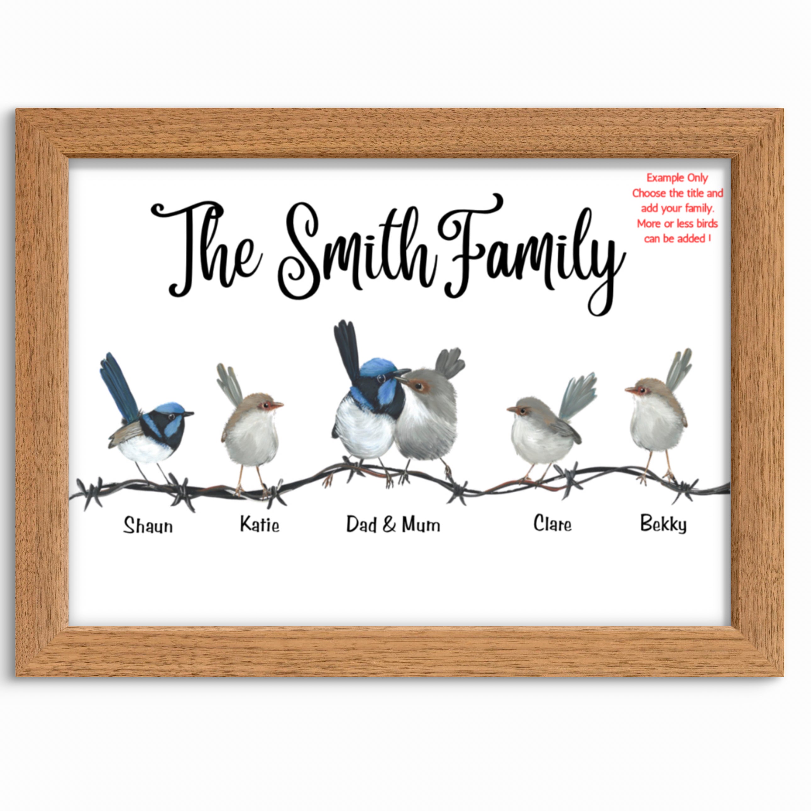 Personalised Family Print - Wrens