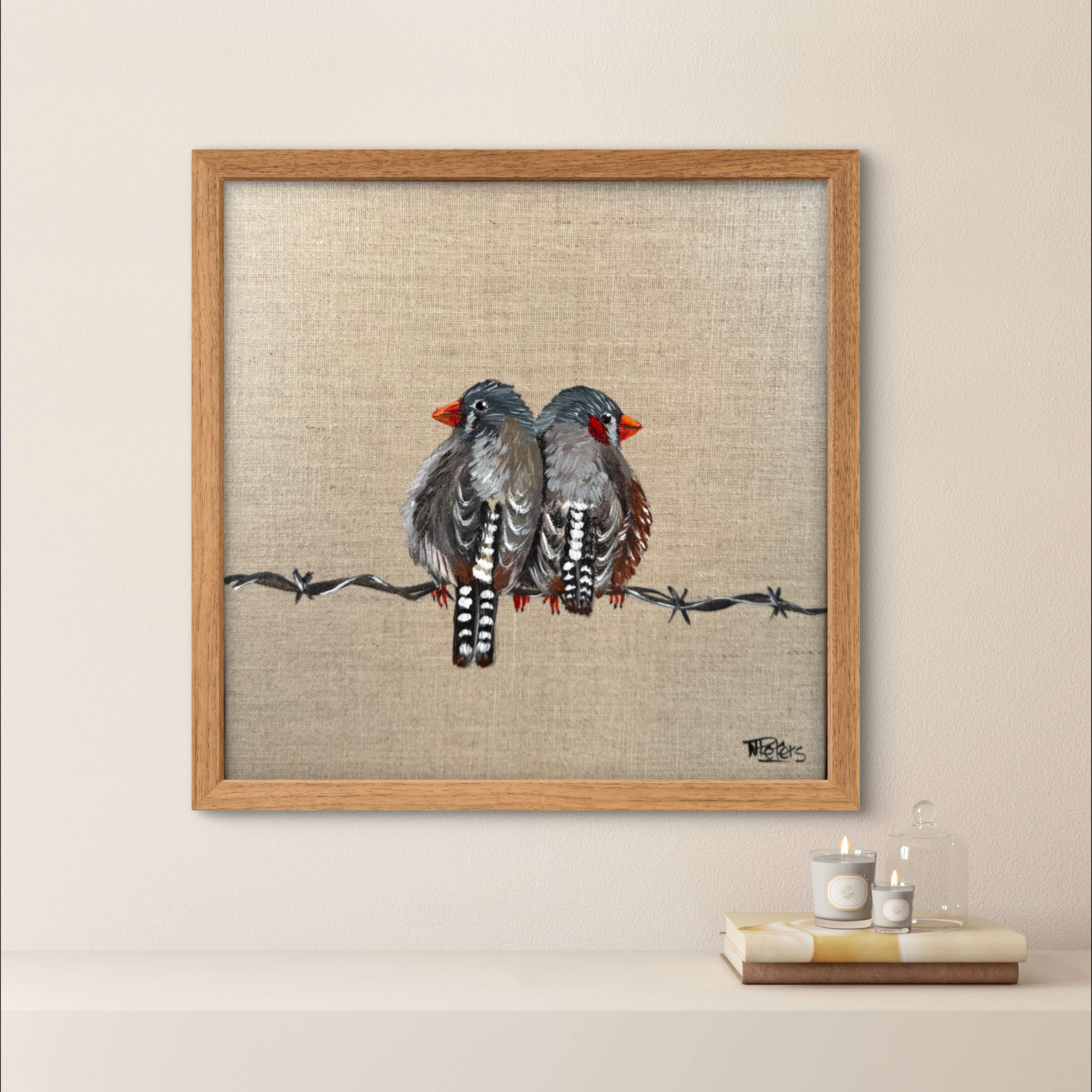 Zebra Finches on the Wire