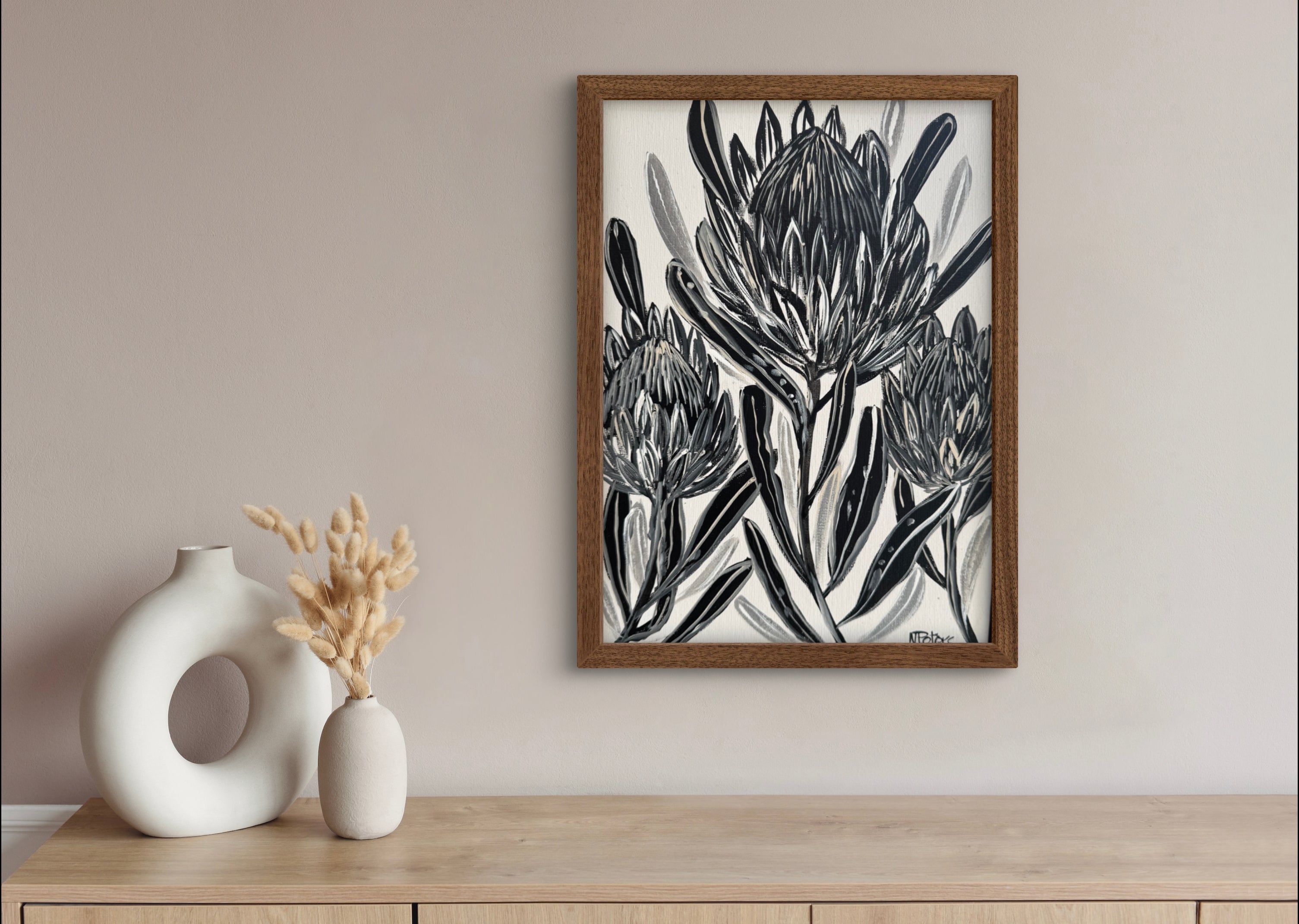 Proteas in Black & white