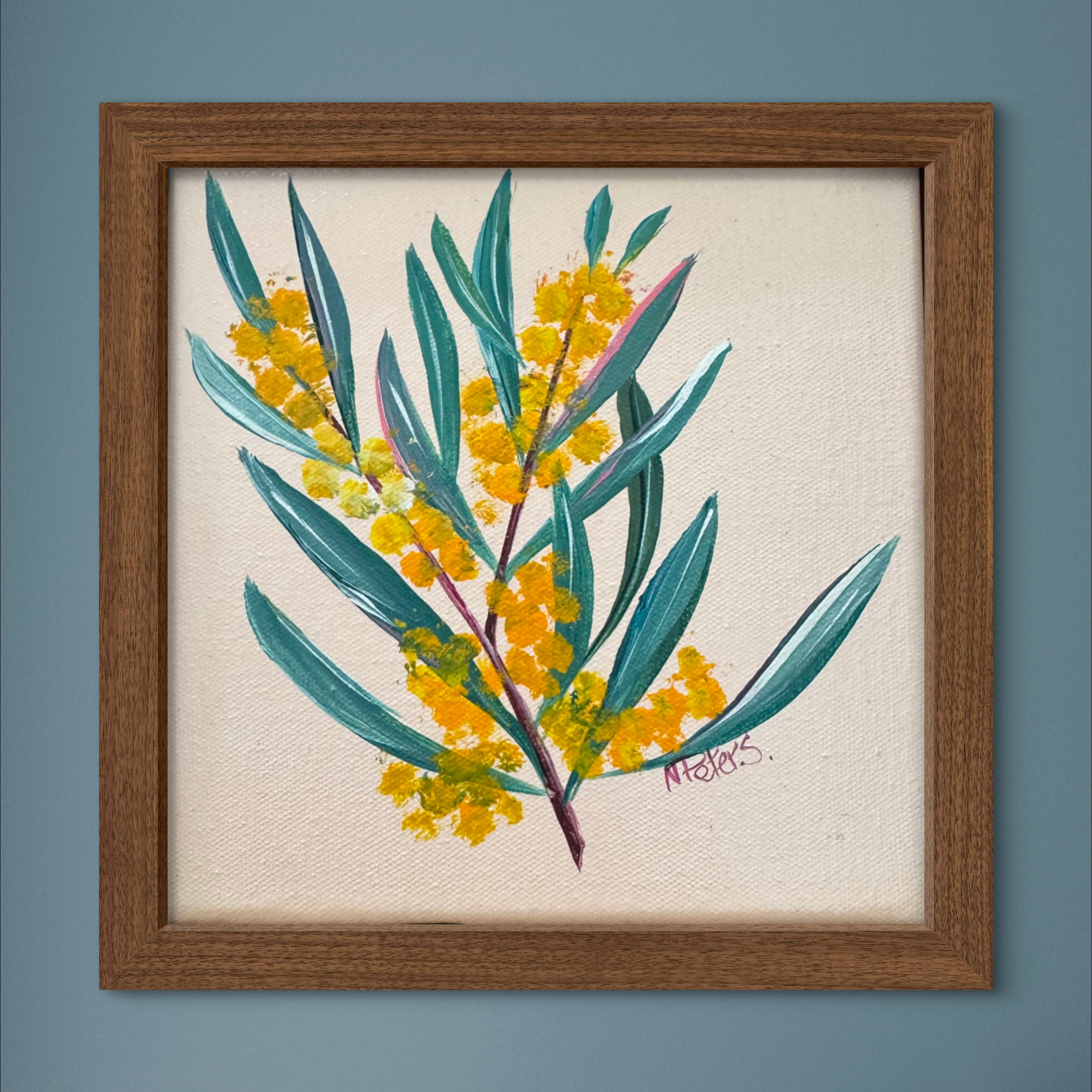 Wattle on soft pink