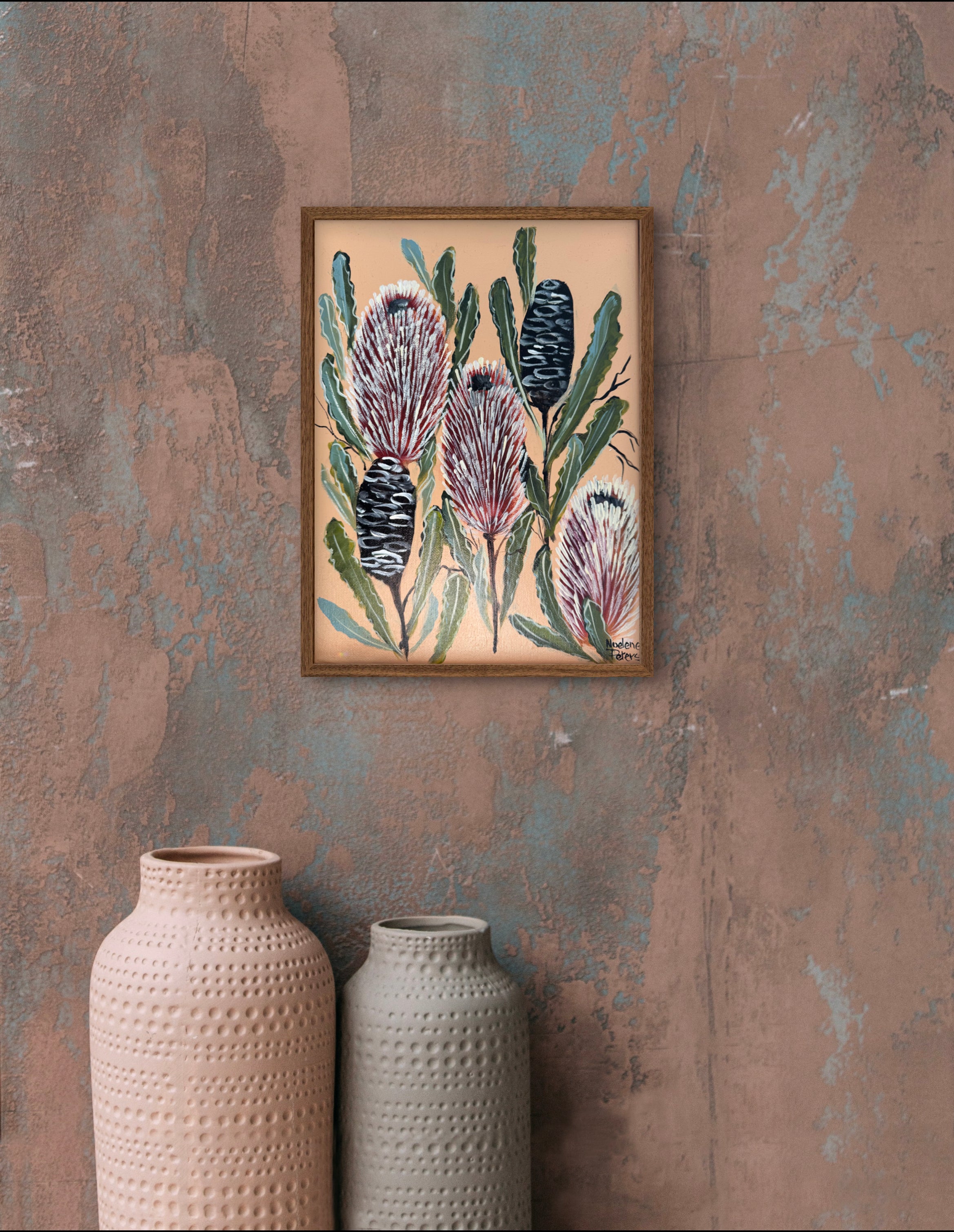 Banksias on Peach