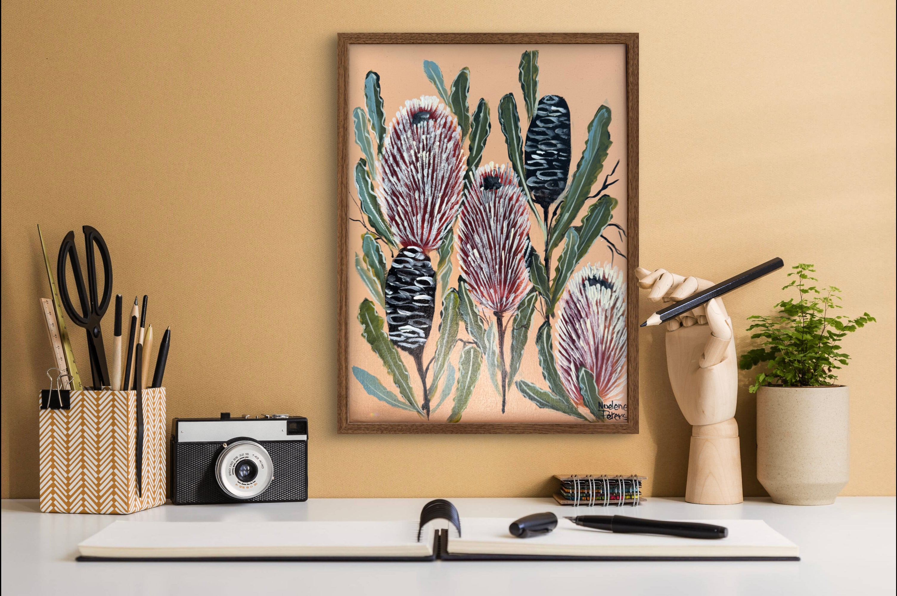 Banksias on Peach