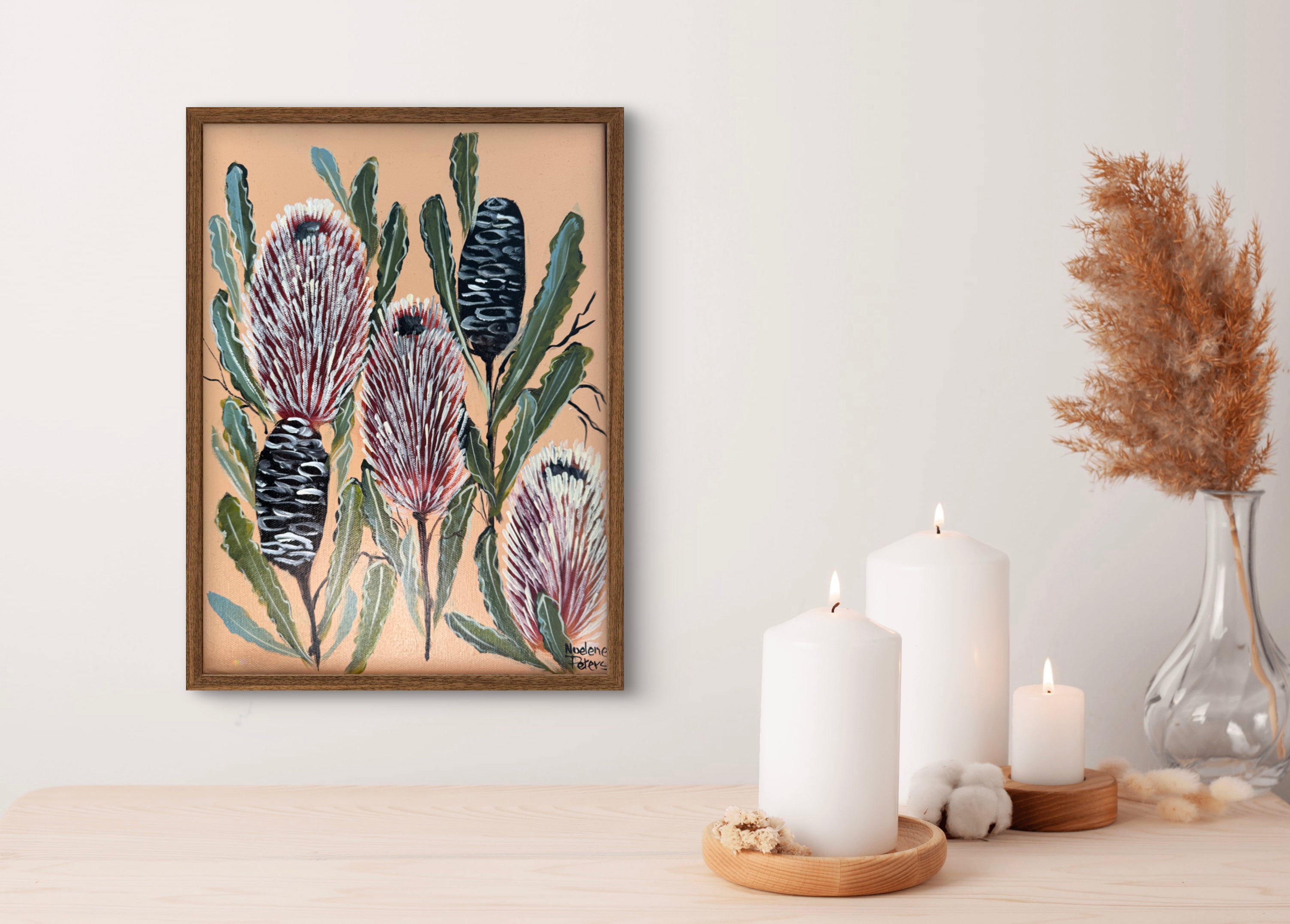 Banksias on Peach