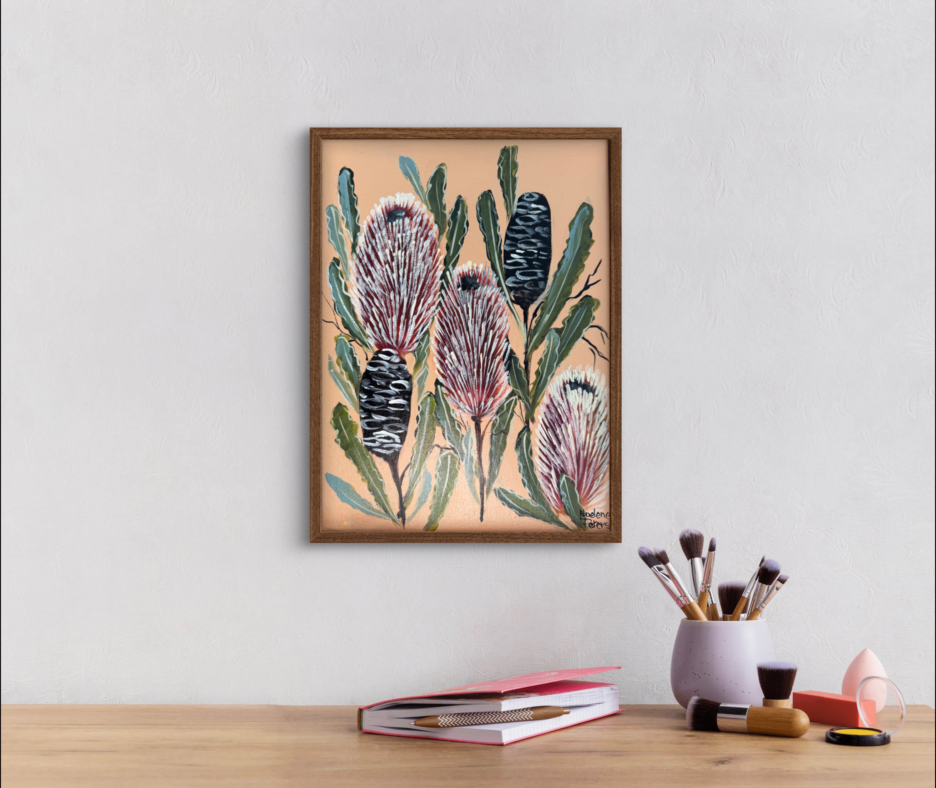 Banksias on Peach