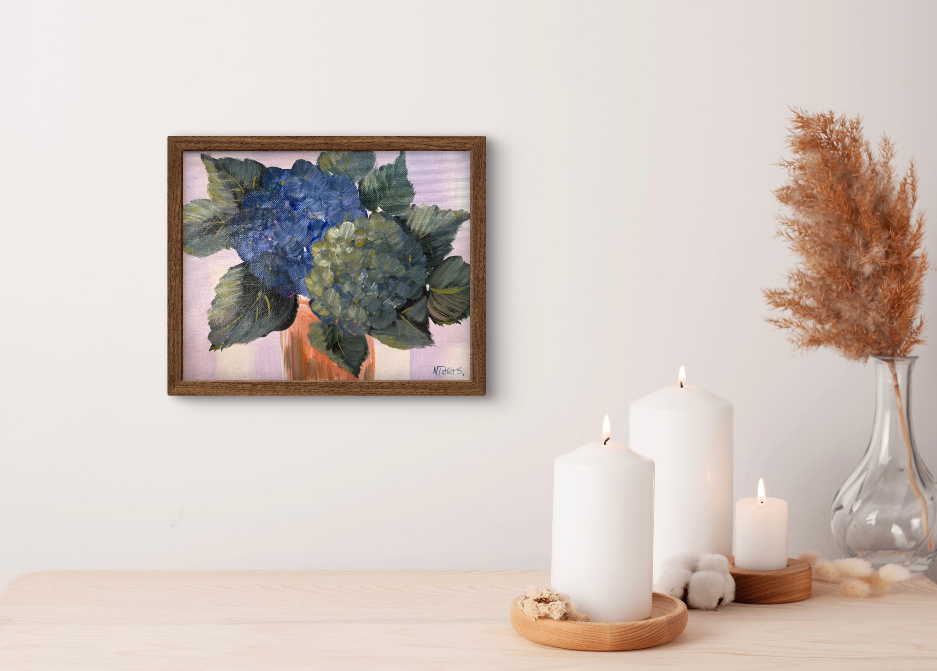 Vase of Hydrangeas