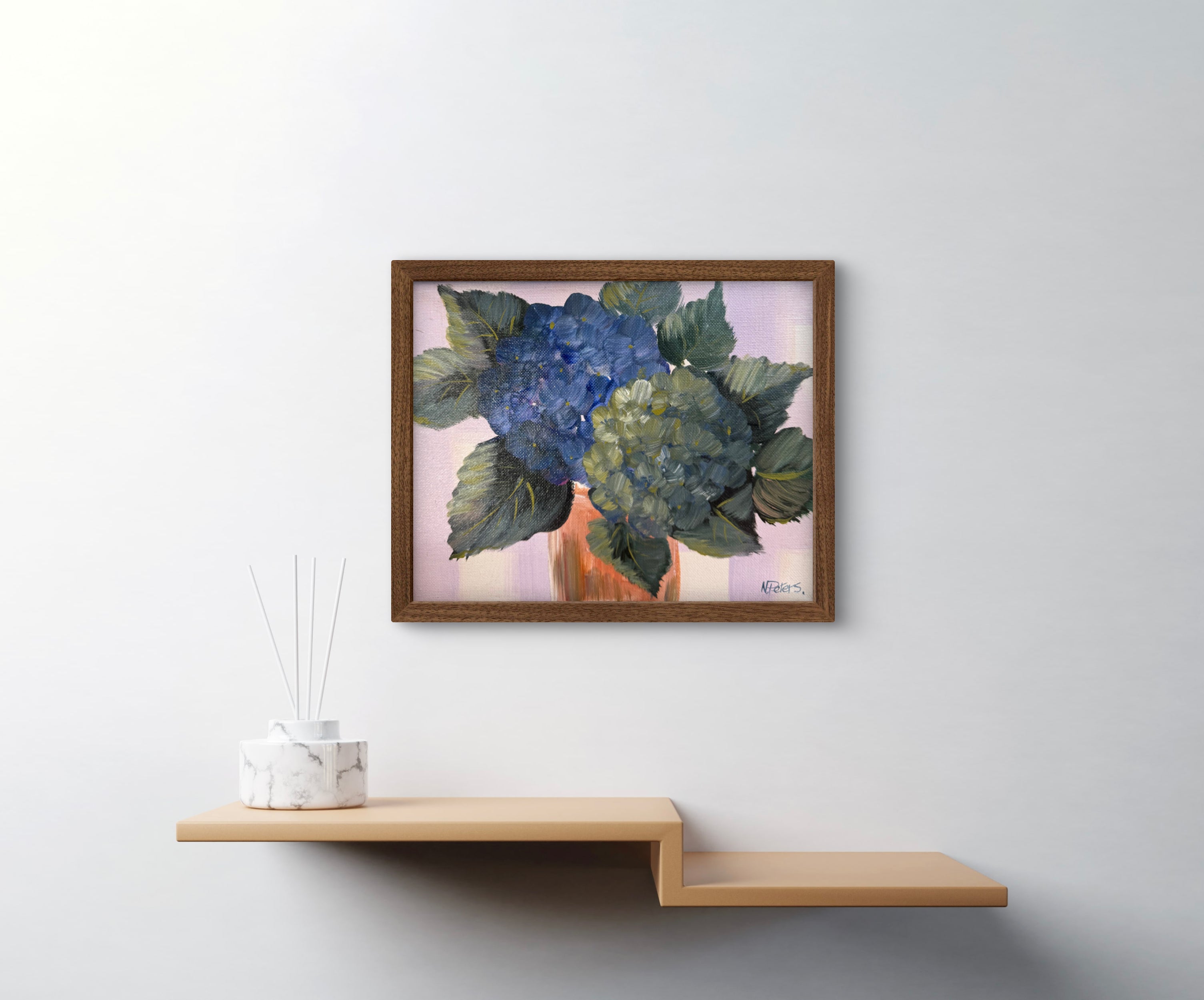 Vase of Hydrangeas
